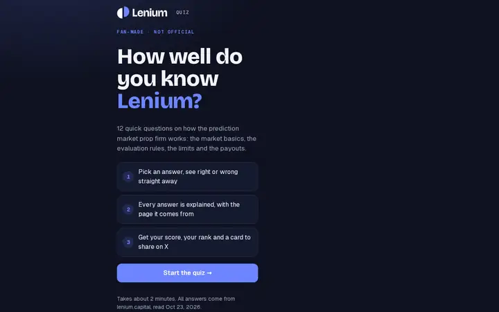 Screenshot of Lenium Quiz